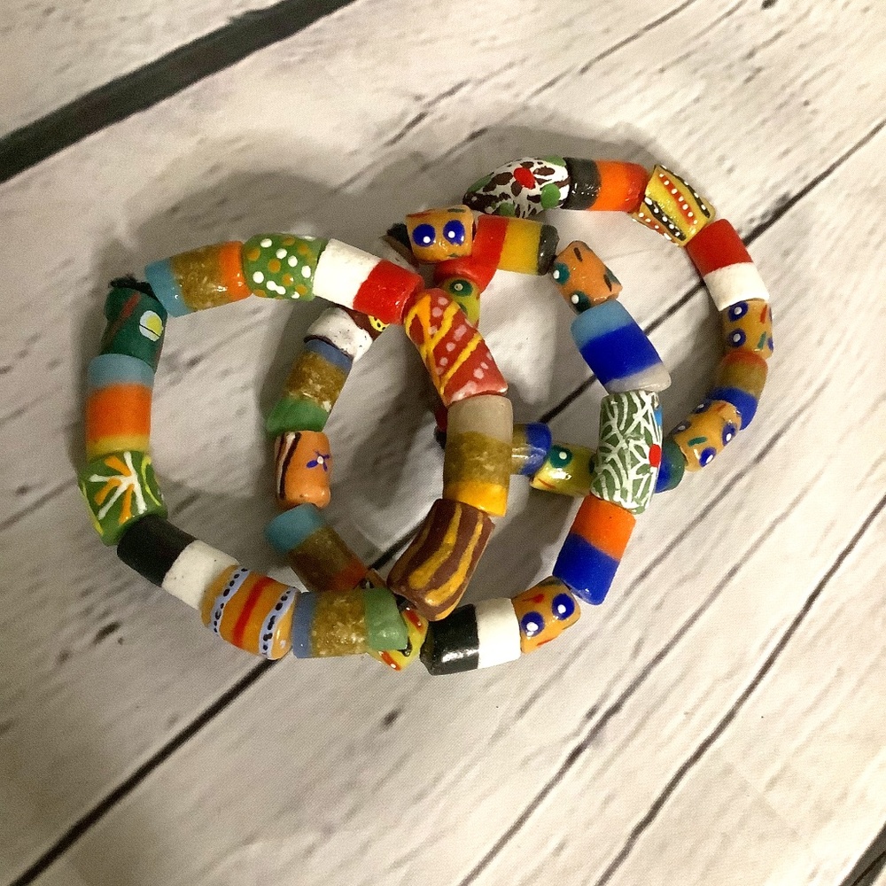 Colorful Trade Bead Bracelets